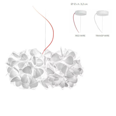Lampa wisząca Slamp CLIZIA - MAMA NON MAMA WHITE - RED WIRE S CLISS00MNM01R00000EU biały