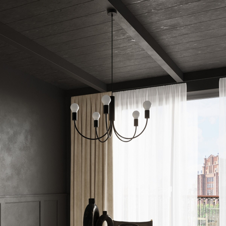 Sollux Lighting Żyrandol PICCOLO 5 czarny SL.0855