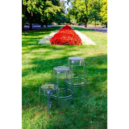 Krzesło barowe CHARLES 76 transparentne - poliwęglan