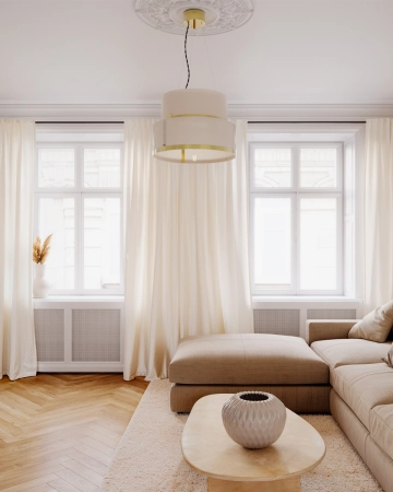 Lampa wisząca By Rydens Marcel Ø50 cm mosiądz/biały