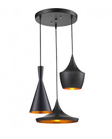 Lampa wisząca Lumina Deco LDP 7712-3 (BK) Foggi W3