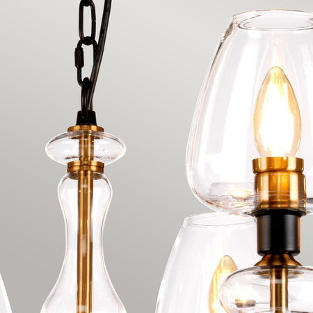 Żyrandol Elstead Lighting Armand czarny/mosiądz DL-ARMAND8-AB