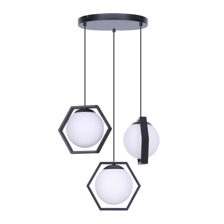 Lampa wisząca FAVO Kaja K-4787 biały/czarny