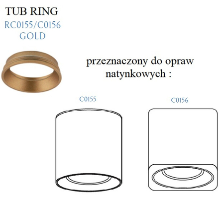 Pierścień dekoracyjny MaxLight złoty do TUB RC0155/C0156 GOLD