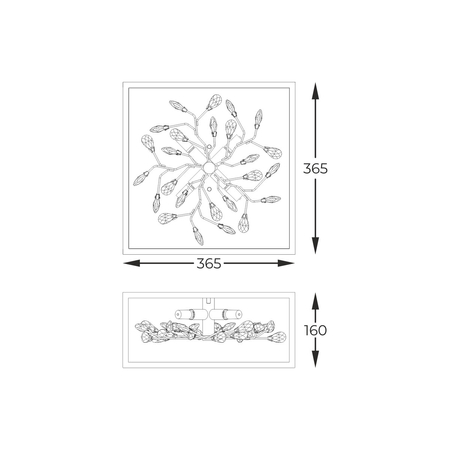Lampa sufitowa Zuma Line C0578-04A-B5TF SPRING LAMPA SUFITOWA CZARNO-ZŁOTA/BLACK-GOLD