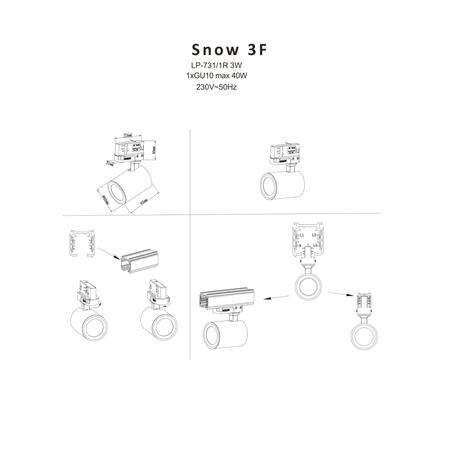 Szynoprzewód 3F 2M czarny LP-571/2M-3F BK