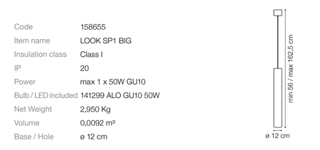 Lampa wisząca IdealLux 187686 Look SP1 BIG Corten