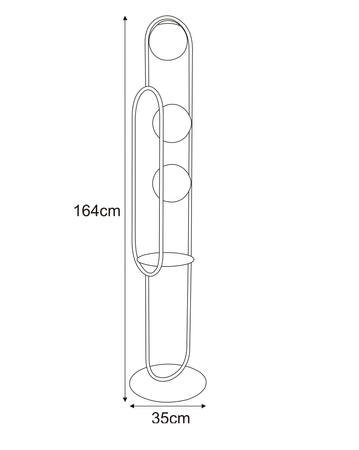 Lampa podłogowa FINESTRA Kaja K-4963 biały/czarny