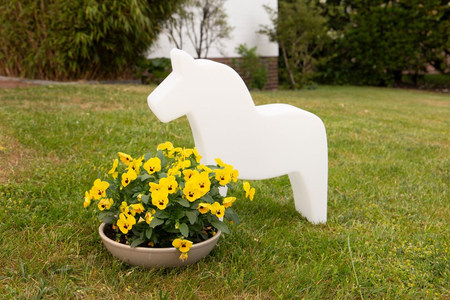 Koń LED Lampa solarna zewnętrzna ogrodowa przenośna 2900K Biała ciepła Ø43cm 42500S biały