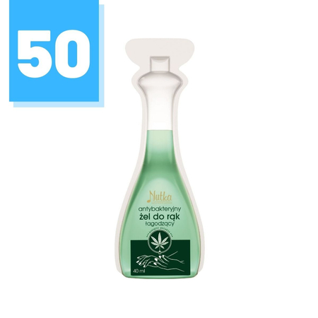 Zestaw 50 szt. - Żel [40ml] Antywirusowy i Antybakteryjny Nutka do rąk z ekstraktem konopnym