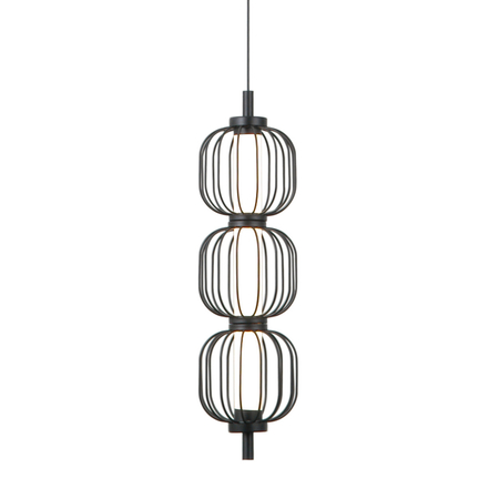 Lampa wisząca Italux Pedro PND-34405-3V-BK Czarny mat, chrom