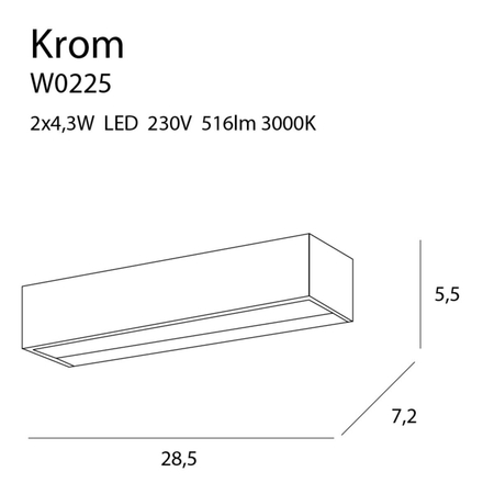 Kinkiet Maxlight KROM W0225 chrom
