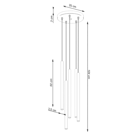 Sollux Lighting Lampa wisząca PASTELO 5P beżowa SL.1516