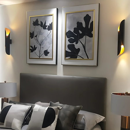 Kinkiet Abigali Drill Czarno-Złoty 2xE14