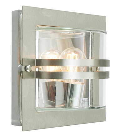 BERN 650 STAINLESS STEEL E27 LED 9W CLEAR LAMPSHADE