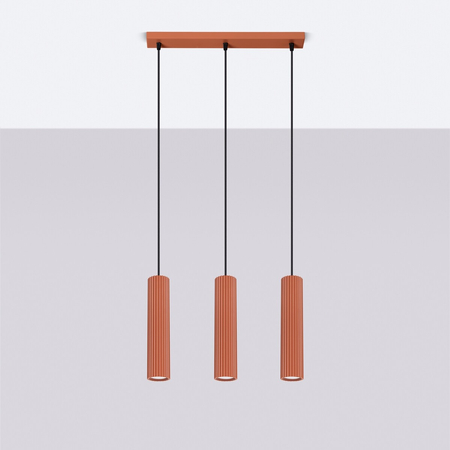 Sollux Lighting Lampa wisząca KARBON 3L ochra czerwona SL.1632