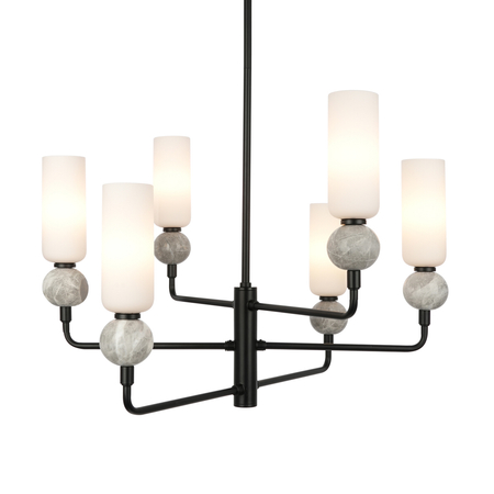 Lampa wisząca Italux Santos PND-95331-6-BK Czarny mat