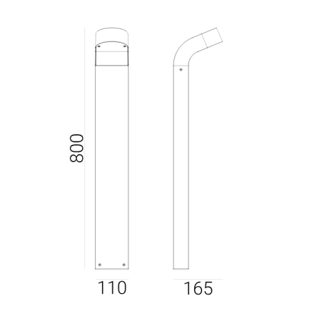 MOLDE 1901 GRAPHITE LED 8W 3000K 80CM