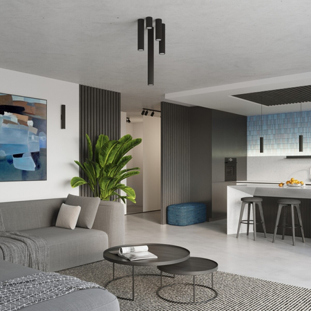 Sollux Lighting Lampa wisząca KARBON 2 czarny SL.1574