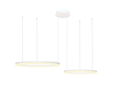 Lampa wisząca HALO PENDANT 80+60 CCT WH + REMOTE CONTROL Azzardo AZ4977 biały