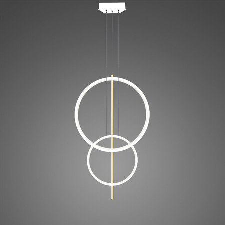 Lampa wisząca Linea No.5 60/40cm białozłota ściemnialna 3k