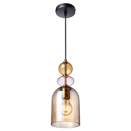 Lampa wisząca Tropea 1xE27 bursztynowa, średnia LP-2004/1P M AM