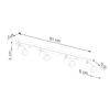 Sollux Lighting Plafon WINX 4L czarny/złoty SL.1387
