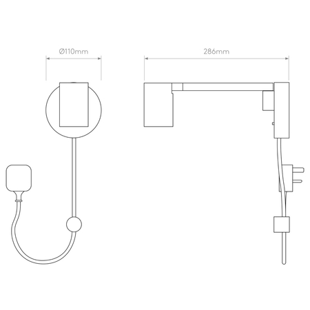 Kinkiet Astro Ascoli Swing Plug In 1286138 Matowy Czarny