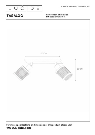 Lampa sufitowa Lucide TAGALOG 21929/02/30 czarny