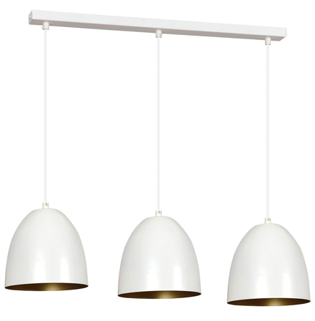 Lampa wisząca LENOX 3 WHITE / GOLD Emibig 411/3 biały/złoty