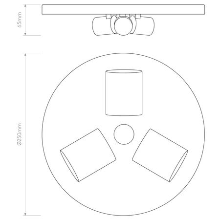 Lampa sufitowa Astro 3-Way Plate 1296001 Matowy Biały
