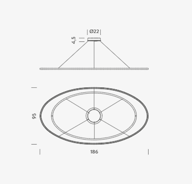 Lampa wisząca Nemo ELPLNW5A Ellisse Double Mega