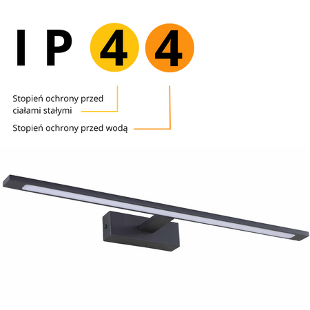 Kinkiet Isla średni 1xLED czarny IP44 GS-LWB-12W BK CCT