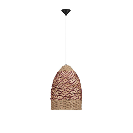Lampa wisząca Luces Exclusivas SARMENA LE45354 drewno jasne i ciemne, czerwony