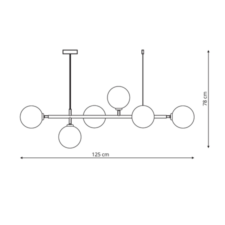 Lampa wisząca Alisa 6xE14 złota/biała LP-005/6P WH