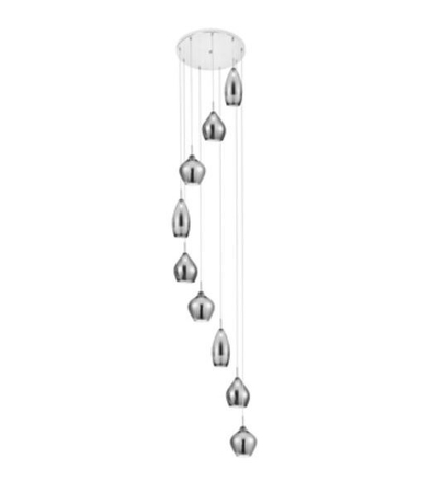 Lampa wisząca Azzardo AZ3673 Amber Milano 9 chrome