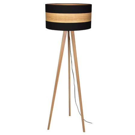 Milagro Lampa stojąca TERRA 1xE27 MLP6293 Czerń / Naturalne drewno