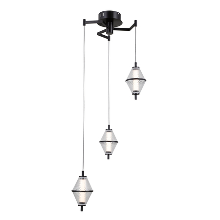 Lampa wisząca Italux Fuente PND-34395-3-BK Czarny mat, chrom