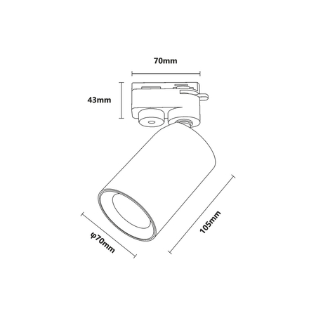 Reflektor szynowy 1-fazowy Zuma Line TLS003-BK TORE TRACK REFLEKTOR SZYNOWY CZARNY/BLACK