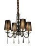 Żyrandol Glamour czarny Lumina Deco LDP-1200-4-BK Fabione W4