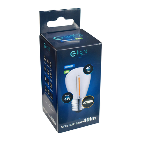 Eko-Light Żarówka Filamentowa LED 0,5W ST45 E27 2700K EKZF1043
