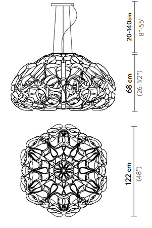 Lampa wisząca Slamp QUANTICA - GOLD 120 QUASXL0GLD01T00000EU złoty