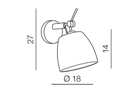 Kinkiet Azzardo AZ2413 Zyta Alu XS czarny