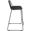 Krzesło barowe MILES czarne 66 cm - metal, ekoskóra