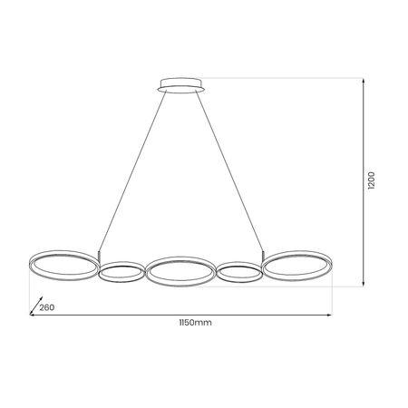Milagro Lampa wisząca OLYMPIA BLACK 50W LED ML1175 CZARNY