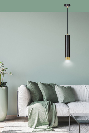 Lampa wisząca KIBO 1 BL/GOLD Emibig 644/1 czarny/złoty