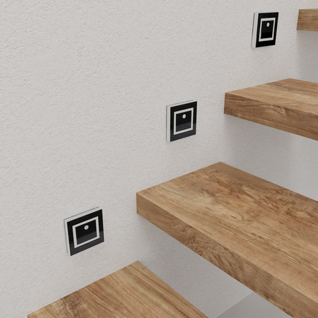 Eko-Light Oprawa schodowa EVRA BLACK Barwa Neutralna 4000K 12V z czujnikiem ruchu EKS6903 CZARNY