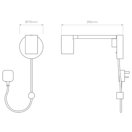 Kinkiet Astro Ascoli Swing Plug In 1286138 Matowy Czarny