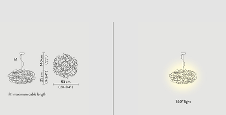 Lampa wisząca Slamp CLIZIA - PIXEL - RED WIRE S CLISS00PXL01R00000EU