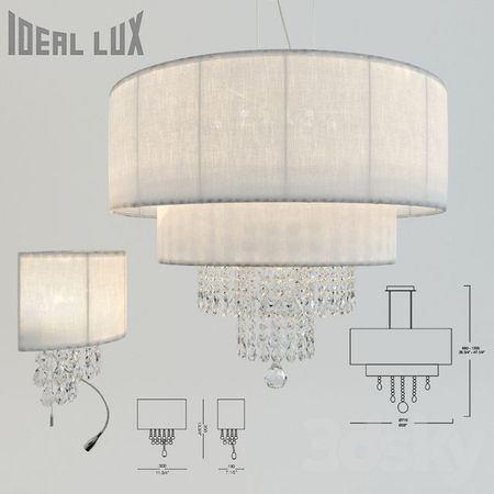 Lampa wisząca IdealLux 165011 Opera SP10 Bianco